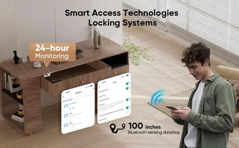 Invisible Bluetooth Cabinet Locks With RFID Card Access And No Drilling Install Kid Safe Keyless Drawer Locks demo with app