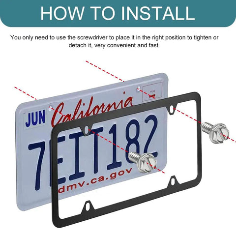 Installation guide for Heavy Duty Stainless Steel License Plate Screws And Security Fasteners For Cars Trucks And Suvs Rustproof Tag Mounting Kit.