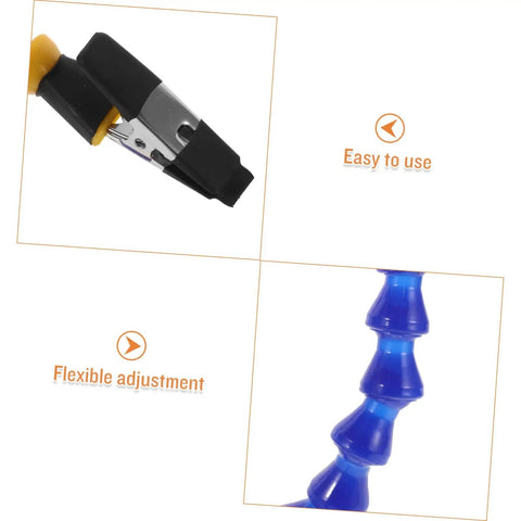 Close-up of Multifunction Soldering Station And Welding Table Stand's flexible arms with text 'Easy to use' and 'Flexible adjustment'