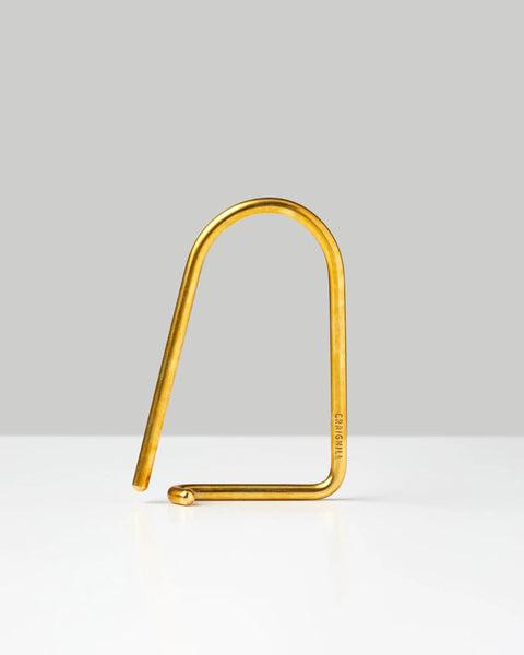 Wilson Brass Keyring With 2 Inch Carabiner Clip Minimalist Key Organizer, lightweight D-ring holder on white surface.