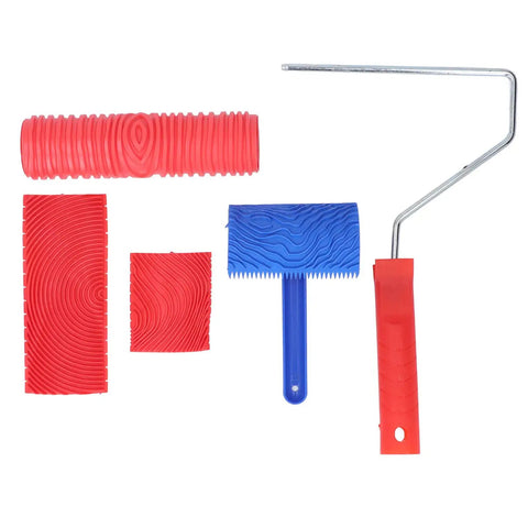 Total Game Changer Wood Roller Painting Tool Set Featuring Hella Slick Rubber Texture Pattern Rollers for wall deck use.
