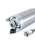 Heavy Duty CNC Milling Spindle With ER25 Collet And 7.5KW VFD Drive 125mm Clamp solid water cooled motor close-up view with connectors.