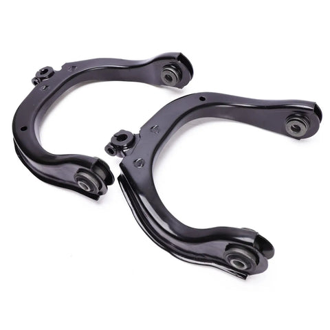 Bolt On Front Upper Control Arms With Ball Joints For Trailblazer Envoy SUVs 2002 To 2009 Upgrade Kit Includes Driver And Passenger Side Arms Plus Two Front Upper Ball Joints, black steel pair
