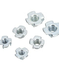 110 Piece Pronged Tee Nuts Set Three Eighths Inch Size Galvanized Steel Rustproof T Nuts for Wood and wet environments