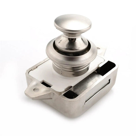 Push Lock Cabinet Latch 26mm For RVs Caravans Boats And Motor Homes On The Go Easy Install Drawer Button Lock Brown Finish Durable