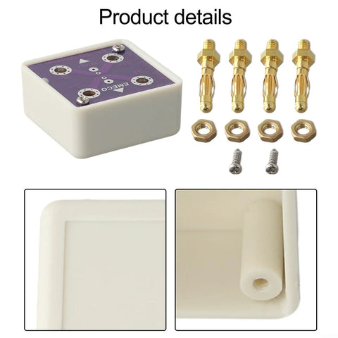 4-Wire Short Socket Calibration Adapter For Digital Multimeters With Gold-Plated Copper Banana Probes, 19.05 mm Pitch