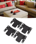Tough As Nails Sectional Sofa Connectors Eight Piece Heavy Duty Metal Bracket Kit With Screws For Quick Couch Fix and Furniture Assembly Black replacement hardware shown with sofa.