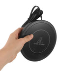 Electric Coffee Cup Warmer Desk Mug Heater Keeps Your Daily Sips Scalding Hot All Day Long Without Giving You Any Headaches Thanks To Simple Touch Controls And Four Hour Auto Shut Off, hand holding black circular pad.
