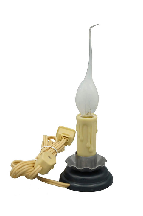 Rustic Country Candle Lamp With Easy On Off Switch Plug In 5 Inch Size Metal Trim Realistic Silicone Bulb Ideal For Holidays Weddings Centerpieces Buffets And Dinners