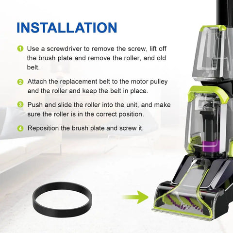 Replacement Vacuum Belt Duo Pack For Bissell PowerForce TurboClean ProHeat 2X Revolution Pet Pro Carpet Cleaners installation