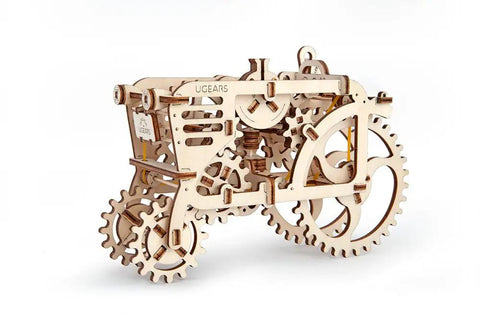 3D Wooden Puzzle Mechanical Tractor Kit With Self Propelled Action Built From Plywood For Grownups And Teens A Hands On Engineering Model That Moves And Makes A Great Gift For Builders And Tinkerers, wooden gear tractor
