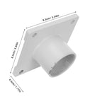 Garozone Square Base Outlet Fitting for Dryer Equipment Steel Discharge Chute Anti-slip Replacement Part Chemical Pharmaceutical Industry Easy Install, shown at an angle with dimension labels.