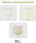 Empire English Pleat Lamp Shade 10 X 14.5 X 10 White Hand Tailored Silk Type Shantung Fabric With Off White Softback Lining Brass Finish Spider Fitter For Room Ready Vibe Classic Table Lamps in white, eggshell, and beige color options