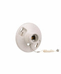 Porcelain Ceiling Lamp Holder with Pull Chain 660 Watt 250 Volt Medium Base Receptacle Fixture for White Ceiling Boxes 4 Inch Mount