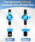 12 Pack Half Inch Drip Irrigation Shut Off Valves Inline Ball Valve For One Half Inch Tubing open and closed settings