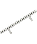 10 Pack Modern Bar Style Brushed Nickel Cabinet Pulls With 4-1/4 Inch Hole Centers And 7-13/32 Inch Overall Length 188mm Includes 1 Inch Mounting Screws For Kitchen Cabinets Vanity Dresser And Furniture, single handle front view