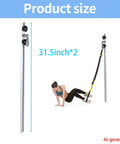Heavy Duty Adjustable Resistance Band Wall Anchor With Dual Steel Rails And Smooth Glide Carriages For Instant Home Gym Rig Setup Quick Install Mounting Kit No Bands Included, product size 31.5 inches.