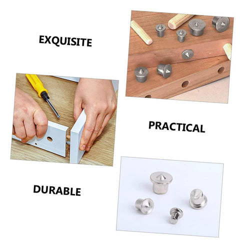 Two Sets Woodworking Dowel Maker Kit with Steel Dowel Centers and Transfer Plugs Alignment Tool for precise centering and marking