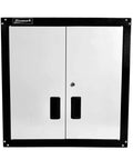 Front view of Heavy Duty Steel Security Cabinet With 2 Adjustable Shelves Pre Drilled Holes And Mounting Hardware HMC Tubular Lock With 100 Combinations 66 Pound Frame Load 22 Pound Per Shelf Compact 12 Inch Depth