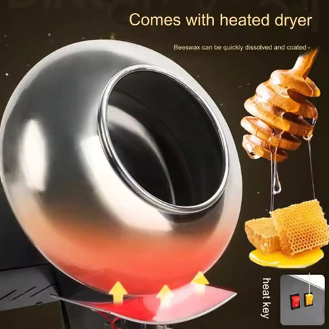 Commercial Sugar Coater Machine Electric Candy Polisher With Multiple Speed Knobs And Built In Dryer Box for heating beeswax.