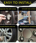 Four Piece M12x1.5 Wheel Lug Stud Nut Set For Front And Rear Install Steel Construction Rust Resistant