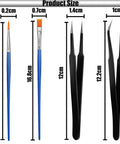 Nine Piece Keyboard Lube And Switch Extraction Kit with two blue brushes and two black tweezers, sizes displayed.