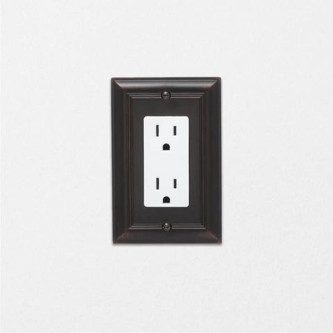 Oil Rubbed Bronze Single Gang Wall Plate For Light Switch And Outlet, Durable Zinc Alloy Construction, 3 Pack, Classic Finish For DIYers