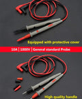Beefy Heavy Duty Multimeter Test Leads With Banana Plugs 1000V 20A 2 Pack Copper Core Wires Silicone Insulated Probes