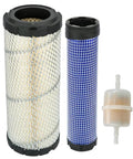 Go To Outer And Inner Air Filter Kit For Kawasaki And Kohler Engines Fits 25 HP Models showing filters and fuel filter