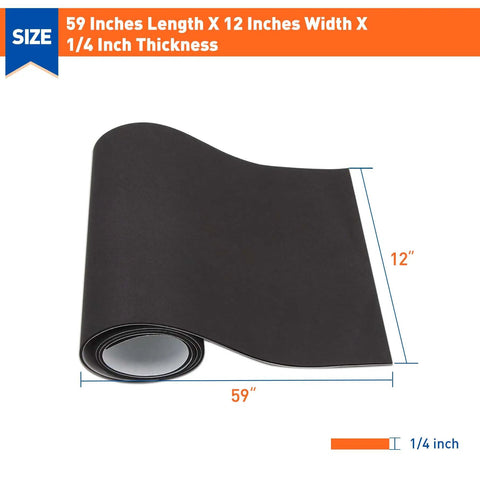 Premium Neoprene Foam Padding Sheet With Bulletproof Self Adhesive Backing, Quarter Inch Thick Eva Cushion Roll Solid Bet For Diy Workbenches, Car Wraps And Sound Deadening Projects, 59x12 inches.