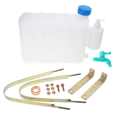 9L Portable Water Container With Built-In Faucet, Hand Wash Station for Truckers and Outdoor Adventurers, accessories shown