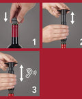 How to use Three Pack Vacuum Wine Stoppers Set For All Bottle Sizes Reusable Rubber Cork Alternative with wine saver pump process