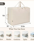 Badass Cotton Canvas Comforter Storage Bags Featuring A Safe Double Zipper And Solid Carrying Handles With A Clear View Window 65L size.