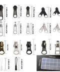 255 Piece Zipper Repair Kit With Replacement Sliders For Size 3 5 8 Nylon And Metal Zippers Pliers Tool And Zip Extension Pulls