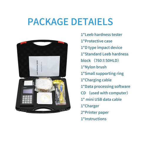 Portable Digital Leeb Hardness Tester With LCD Display And Real Deal Metal Testing Built For The Daily Grind features tester in protective case.