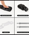 Adjustable metal buckle and 60 inch straps for Rock Solid Heavy Duty Steel Propane Tank Holder Mount Secures 4 To 12 Inch Gas Cylinders.