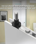 Shower Door Pivot Block With Three Quarters Inch Pin For Framed Swing Doors, Hinge Pin Kit Fits Framed Swing Door Replacement