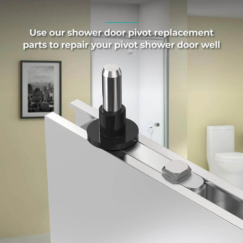 Shower Door Pivot Block With Three Quarters Inch Pin For Framed Swing Doors, Hinge Pin Kit Fits Framed Swing Door Replacement