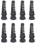 8 Pack Waterproof Nylon Cable Glands With PG11 Thread For 5mm To 10mm Wires Black Spiral Strain Relief Connectors in black PA66 nylon