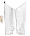 Heavy Duty Aluminum Foil High Heat Resistant Arm Sleeves Sweat Free Adjustable Breathable Guard Shields For Mechanics Hot Shop Work Lab Safety And Backyard Grills displayed with a belt.