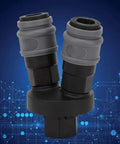Durable Plastic Steel Quick Connector 2 Piece Set For C Type Round Two Way Air Fitting in compressed gas systems