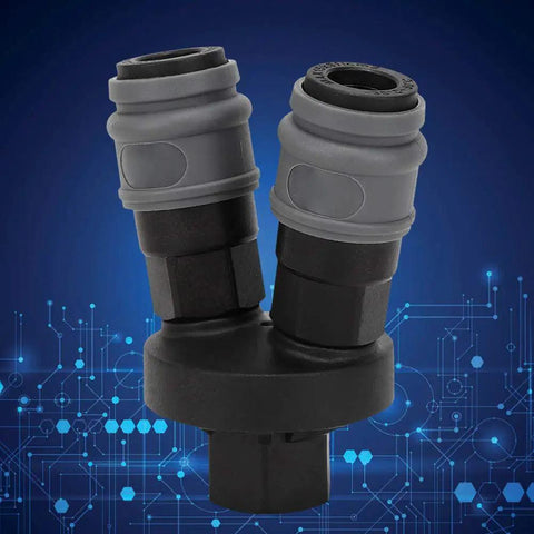 Durable Plastic Steel Quick Connector 2 Piece Set For C Type Round Two Way Air Fitting in compressed gas systems