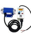 Mini Brushless DC Vibration Motor 12V 30W With 7000 RPM Digital Display, blue aluminum body, IP65 waterproof