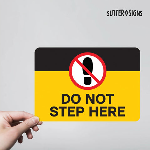 Do Not Step Here Sticker 4 Pack Self Adhesive Vinyl Safety Stickers For Pools Boats And Worksites Waterproof 10 By 7 Inches