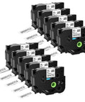 Label Tape 18mm Black On White Ribbon 10 Pack Replacement For TZ 241 TZE 241 Compatible With Labeling Machines, office use