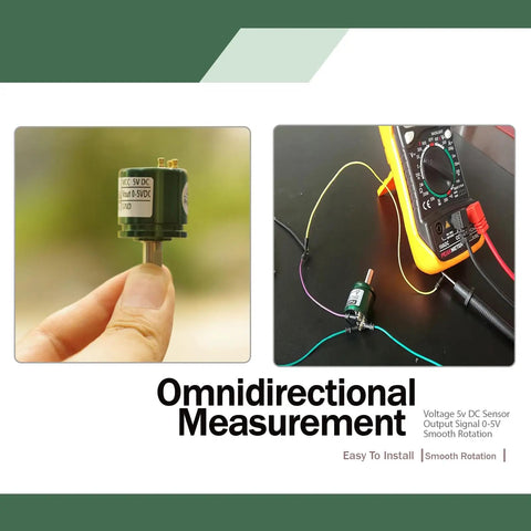 High Precision Hall Effect Angle Sensor With 0.088 Degree Resolution demonstration with multimeter connection