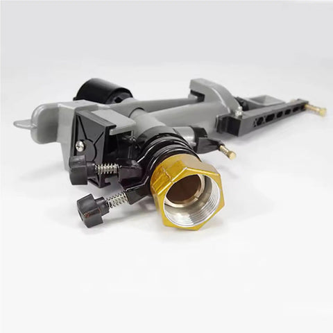 Close-up of Beefy 1.5 Inch Aluminum Farm Sprinkler System With 360 Degree Adjustable Impact Sprinkler and Nozzle Set