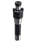 Three Quarter Inch R8 Shank Shell Mill Arbor Adapter Replacement For Bridgeport Machines shown vertically, hardened and ground