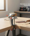 Rock Solid Portable Aluminum Bench Vise for Small Parts Desktop Clamp for Drilling and Filing Hands Free Stability to Lock Tiny Pieces in Place Handy Compact Vise Clamp for Precise Work, aluminum bench vise clamped to a table