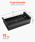 Total Game Changer Hella Smooth Slide Out Under Desk Drawer For Sit Stand Workstation Attachable Steel Storage Bin For Hidden Office Supplies Organizer Black dimensions and design view.